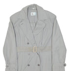 LASS Womens Grey Button Coat M Polyester Plain Classic Elegant Stylish