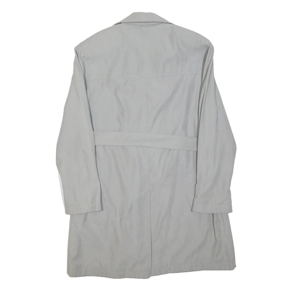 LASS Womens Grey Button Coat M Polyester Plain Classic Elegant Stylish