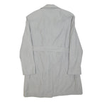LASS Womens Grey Button Coat M Polyester Plain Classic Elegant Stylish