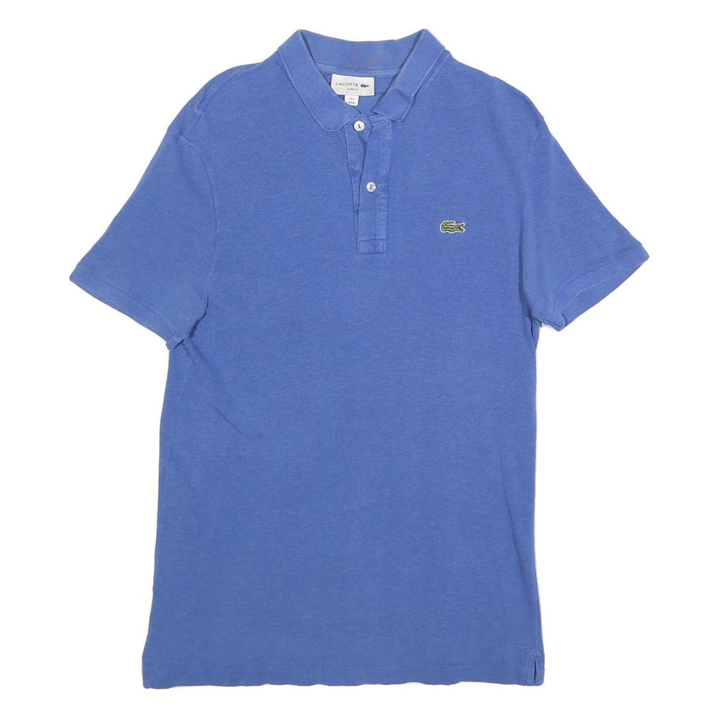 LACOSTE Mens Blue Polo Shirt M Cotton Blend Short Sleeve Classic Fit