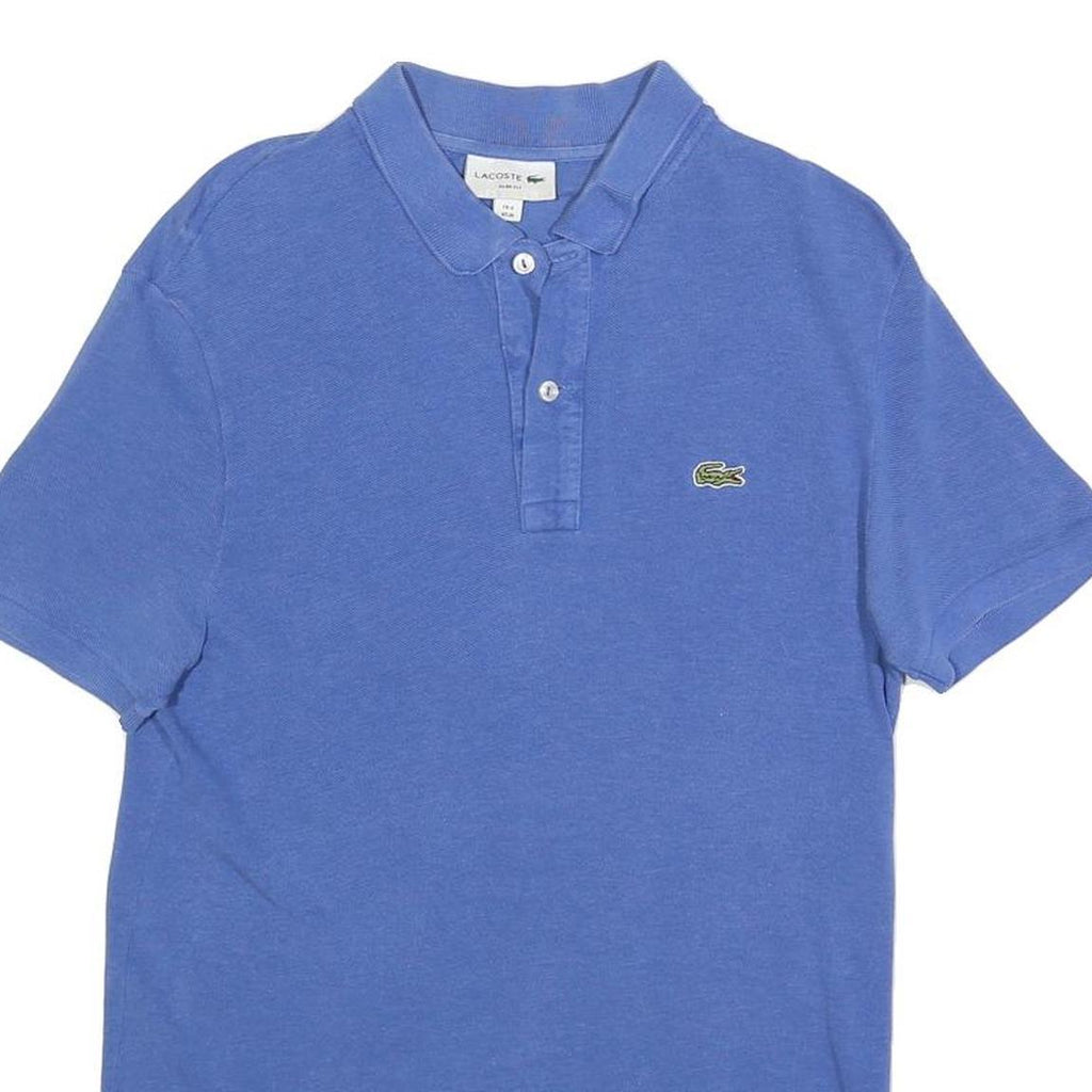 LACOSTE Mens Blue Polo Shirt M Cotton Blend Short Sleeve Classic Fit