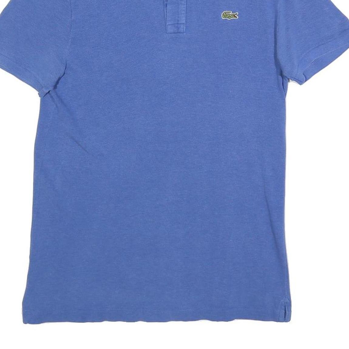 LACOSTE Mens Blue Polo Shirt M Cotton Blend Short Sleeve Classic Fit