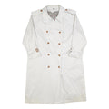 Womens White Cotton Button Jacket L Plain Classic Long Sleeve Casual Outerwear