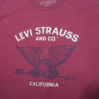 LEVI'S Mens Red Long Sleeve Crew Neck Graphic T-Shirt XL Cotton Blend