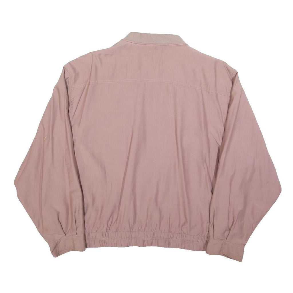 Mens Pink Button Jacket L Polyester Blend Plain Casual Lightweight