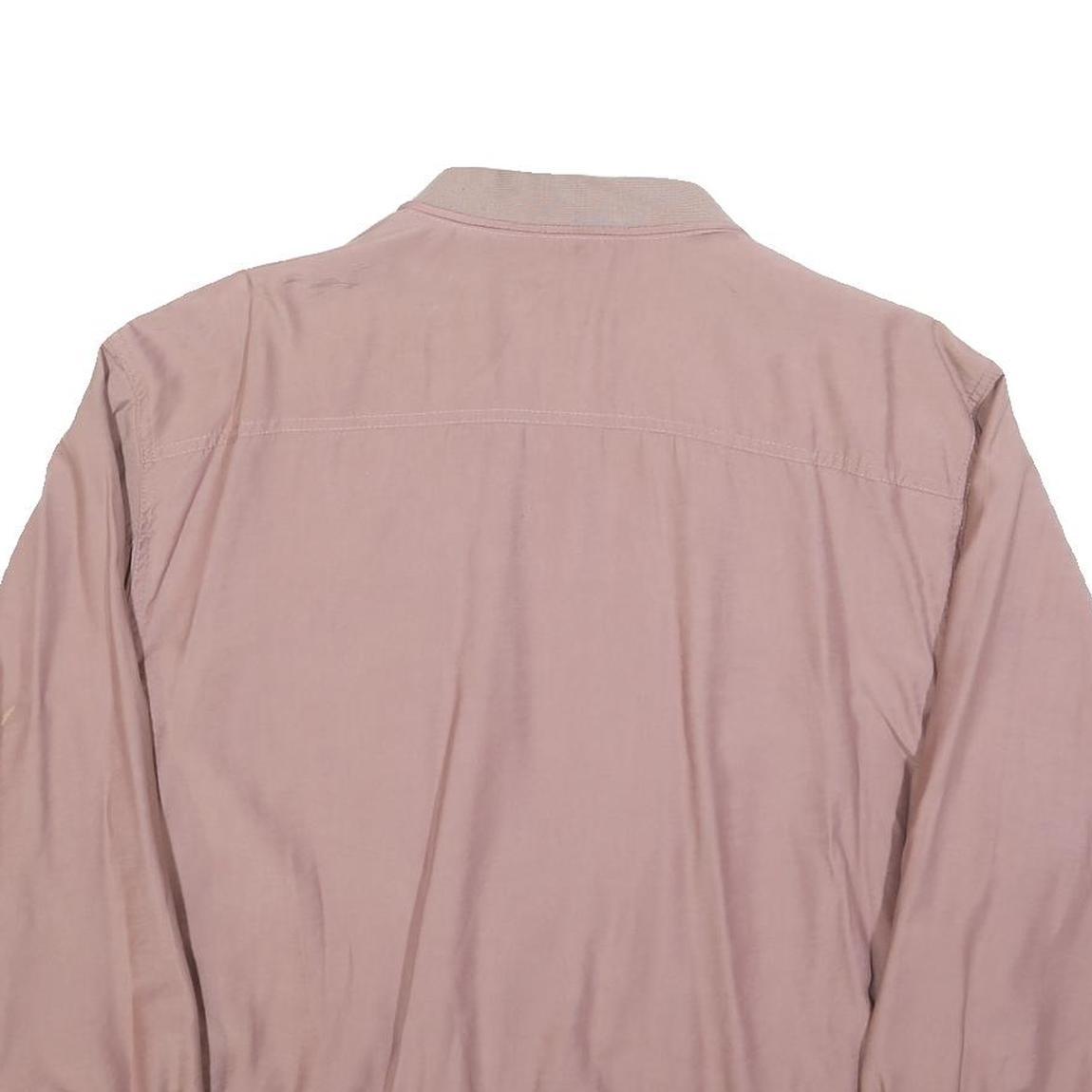 Mens Pink Button Jacket L Polyester Blend Plain Casual Lightweight
