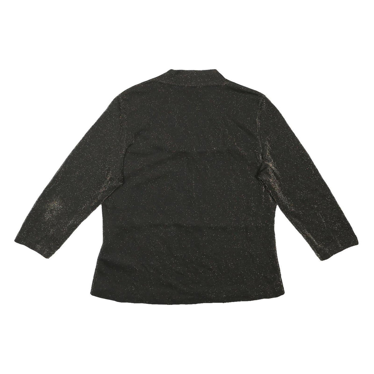 HOBBS LONDON Womens Black Glitter V-Neck Long Sleeve Top XL Evening Sparkle