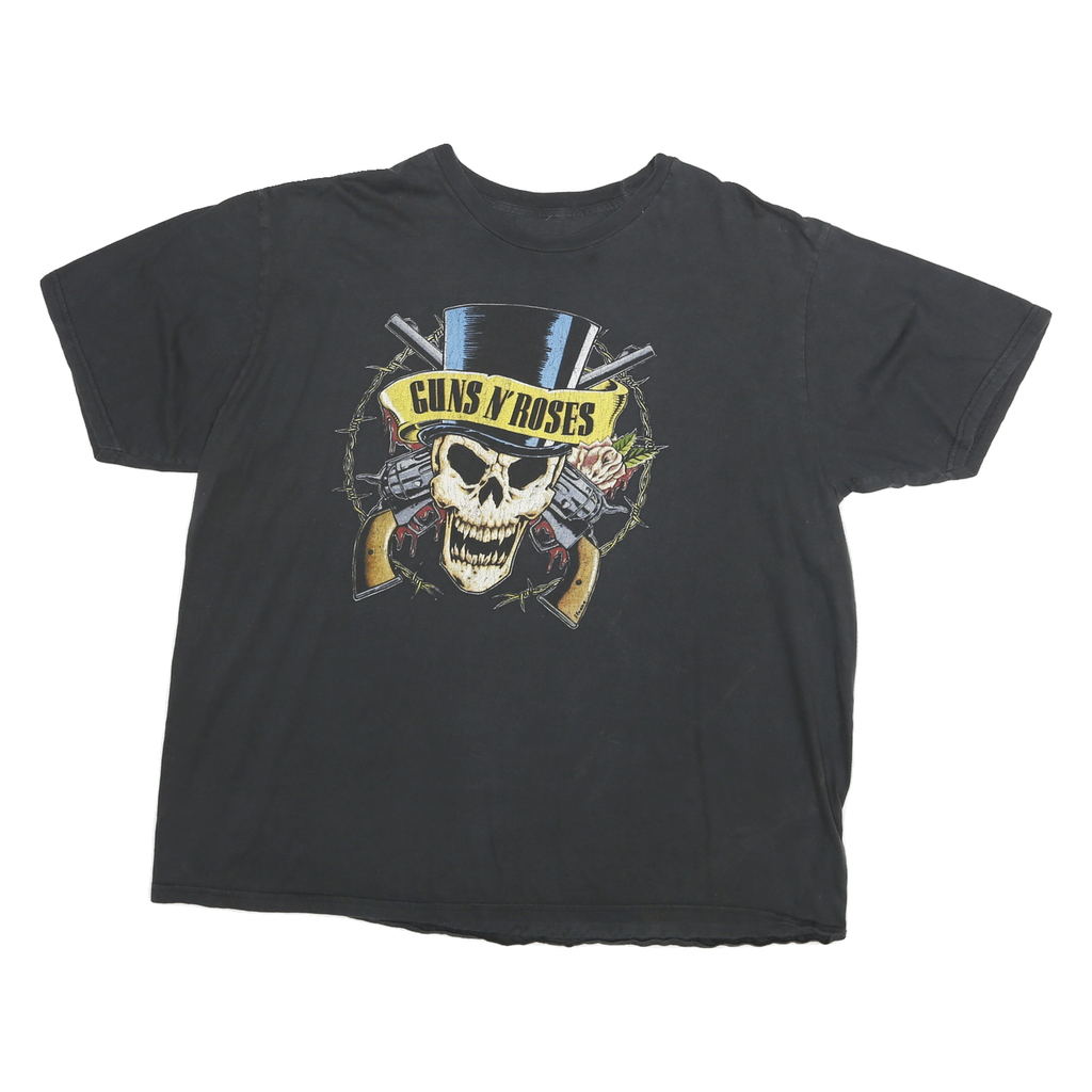 BRAVADO Mens Black Guns N Roses Graphic T-Shirt 2XL Short Sleeve Crew Neck Rock
