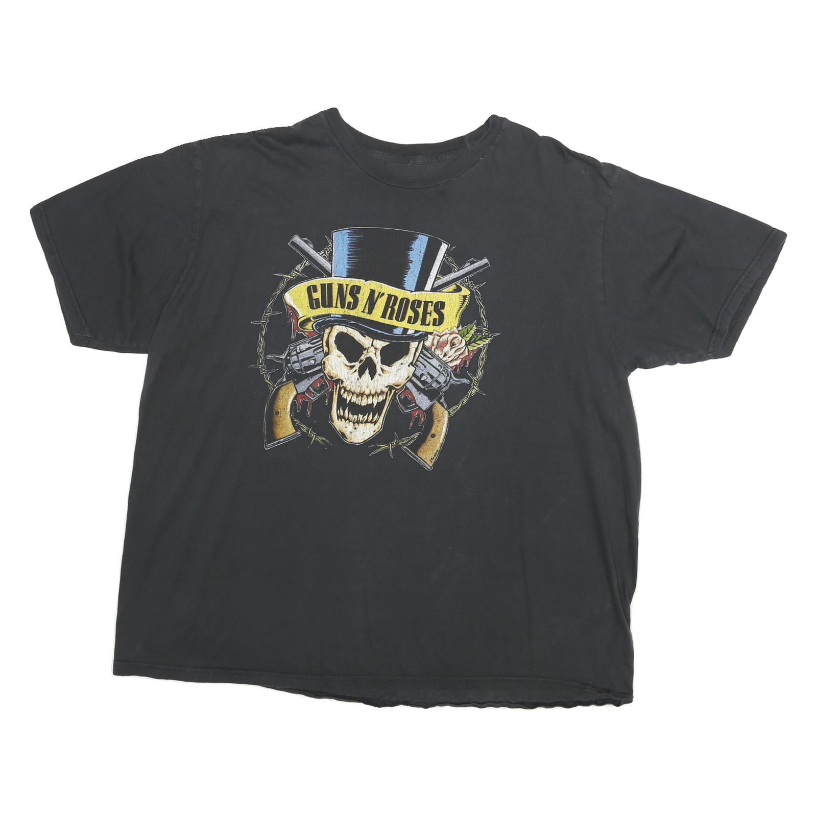 BRAVADO Mens Black Guns N Roses Graphic T-Shirt 2XL Short Sleeve Crew Neck Rock