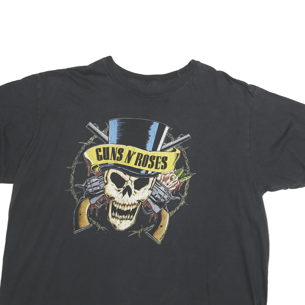 BRAVADO Mens Black Guns N Roses Graphic T-Shirt 2XL Short Sleeve Crew Neck Rock