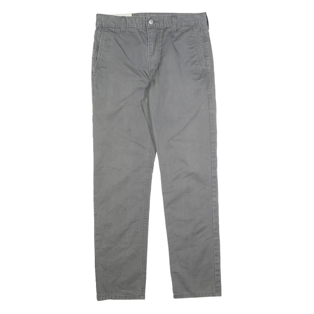 LEVI'S Mens Slim Grey Cotton Blend Slim Straight Trousers W30 L30 Casual Wear