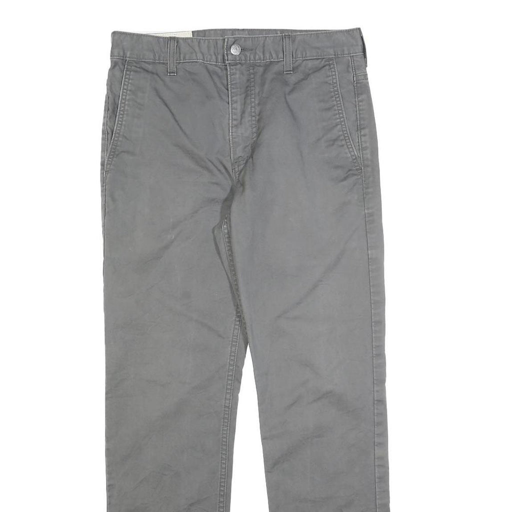 LEVI'S Mens Slim Grey Cotton Blend Slim Straight Trousers W30 L30 Casual Wear