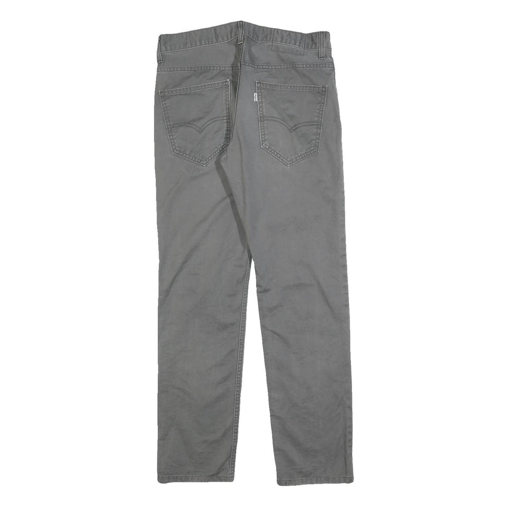 LEVI'S Mens Slim Grey Cotton Blend Slim Straight Trousers W30 L30 Casual Wear