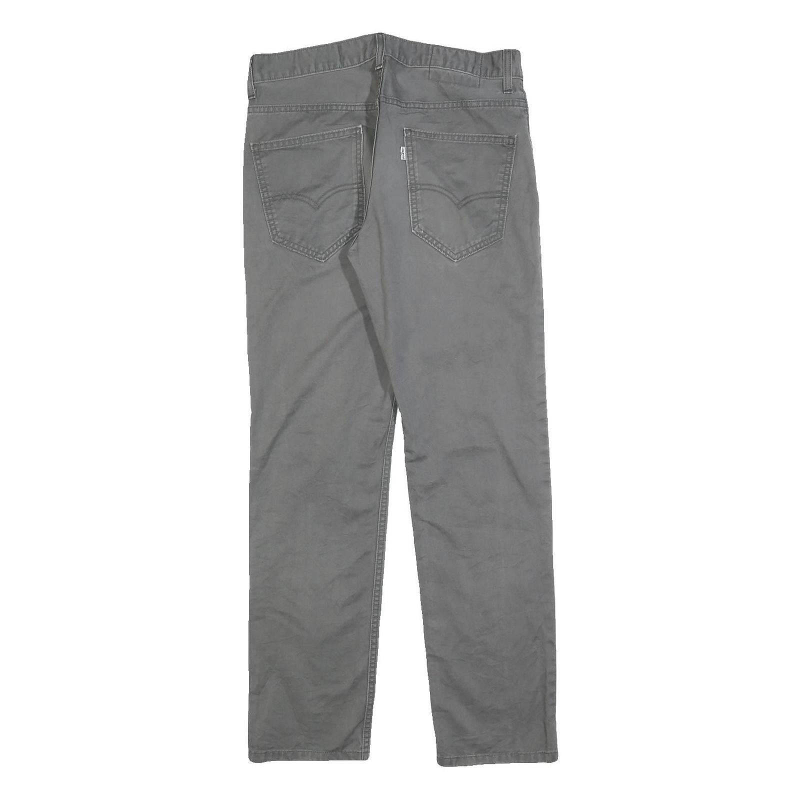LEVI'S Mens Slim Grey Cotton Blend Slim Straight Trousers W30 L30 Casual Wear