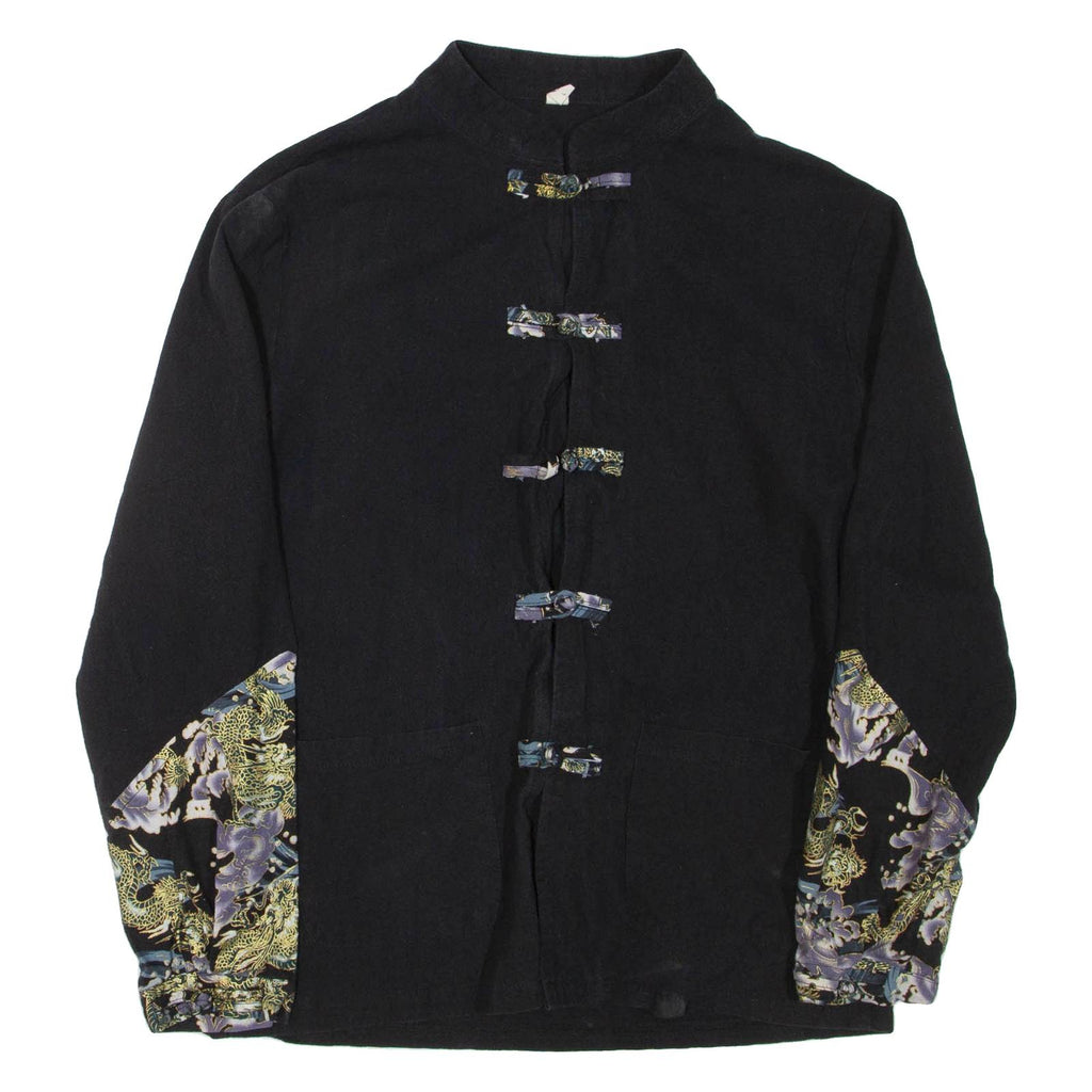 Womens Printed Top Black High Neck Long Sleeve L