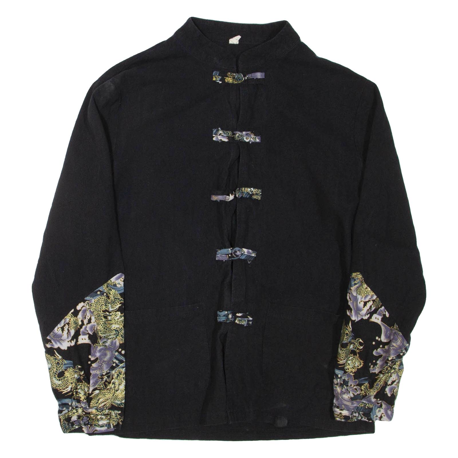 Womens Printed Top Black High Neck Long Sleeve L