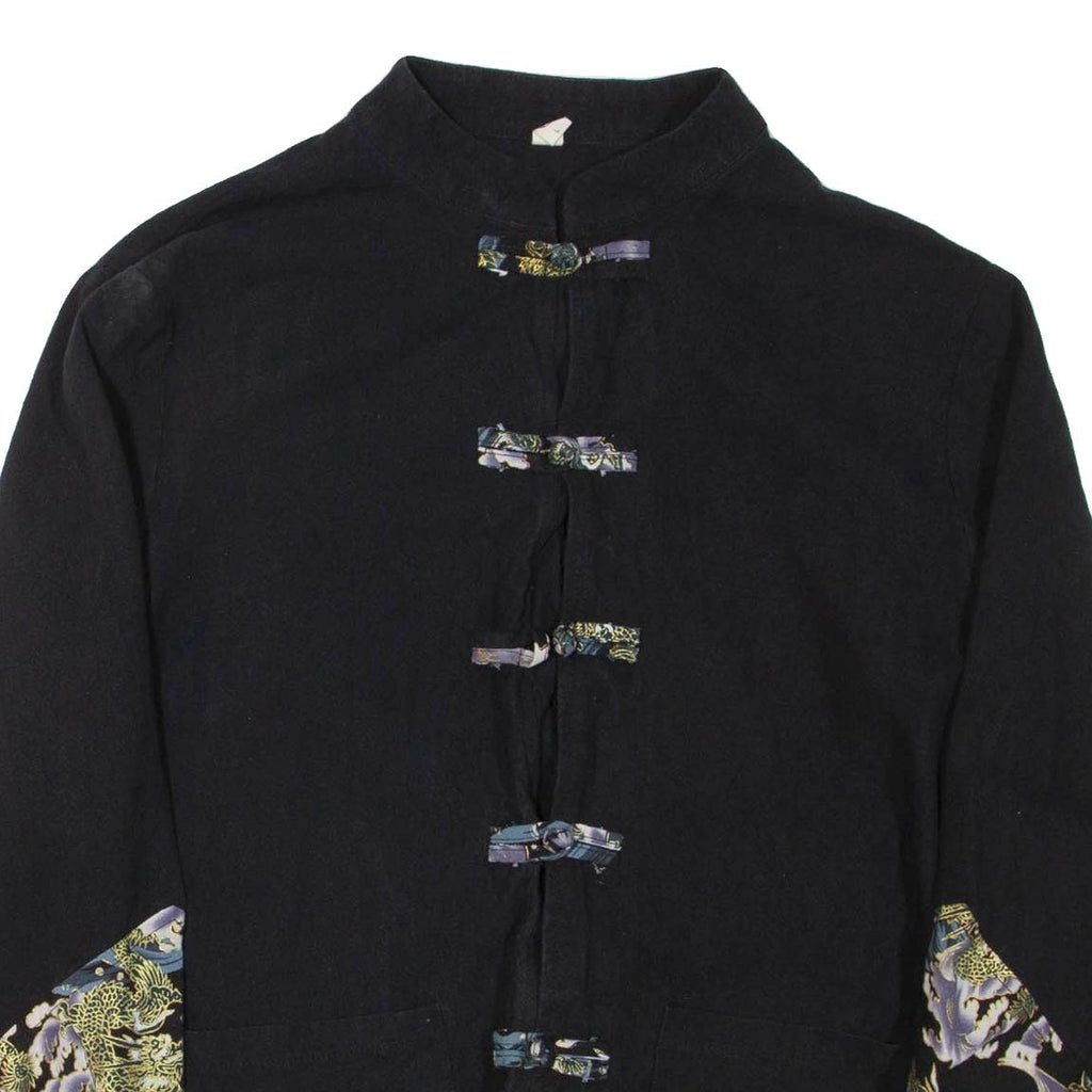 Womens Printed Top Black High Neck Long Sleeve L