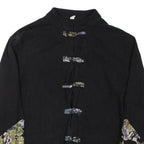 Womens Printed Top Black High Neck Long Sleeve L