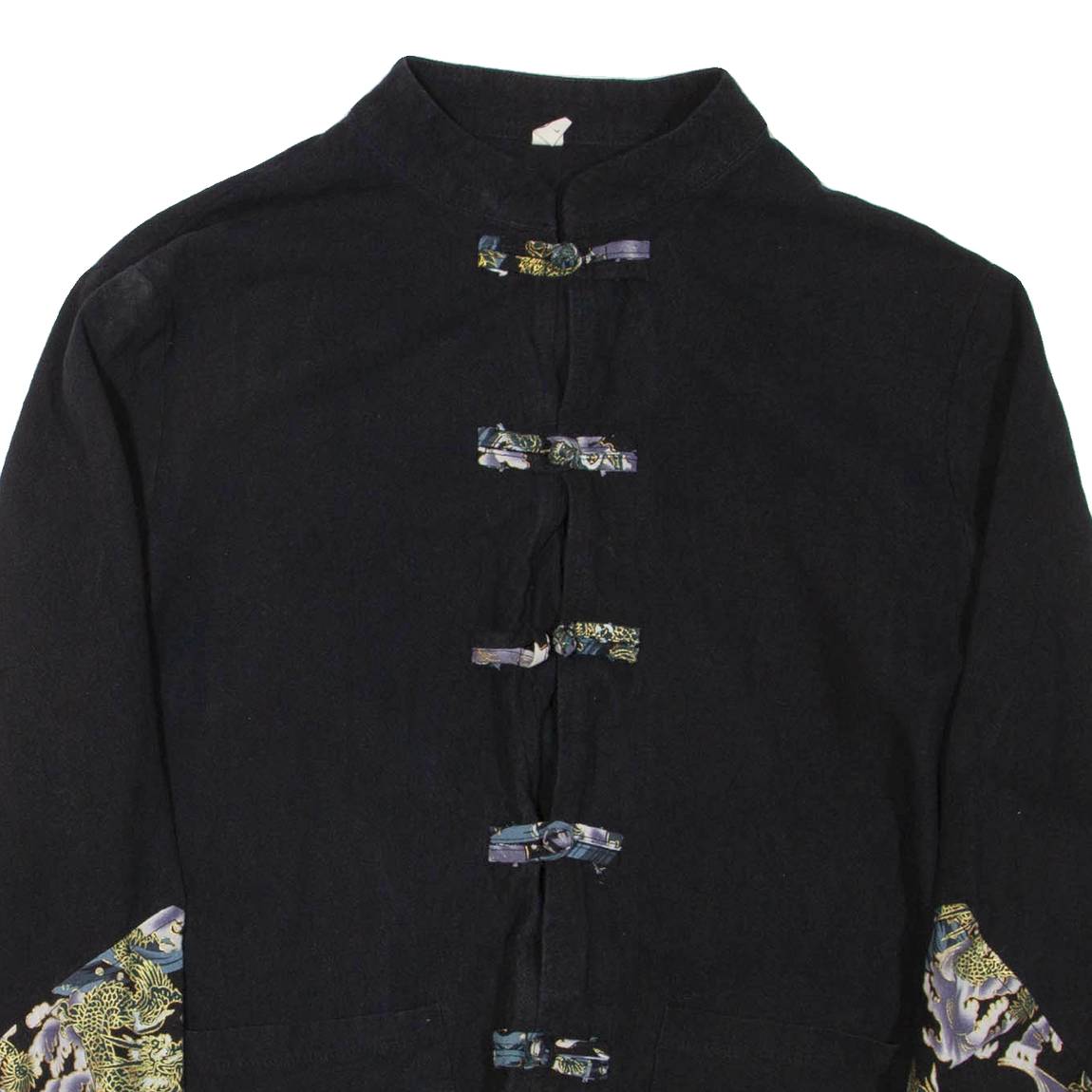 Womens Printed Top Black High Neck Long Sleeve L
