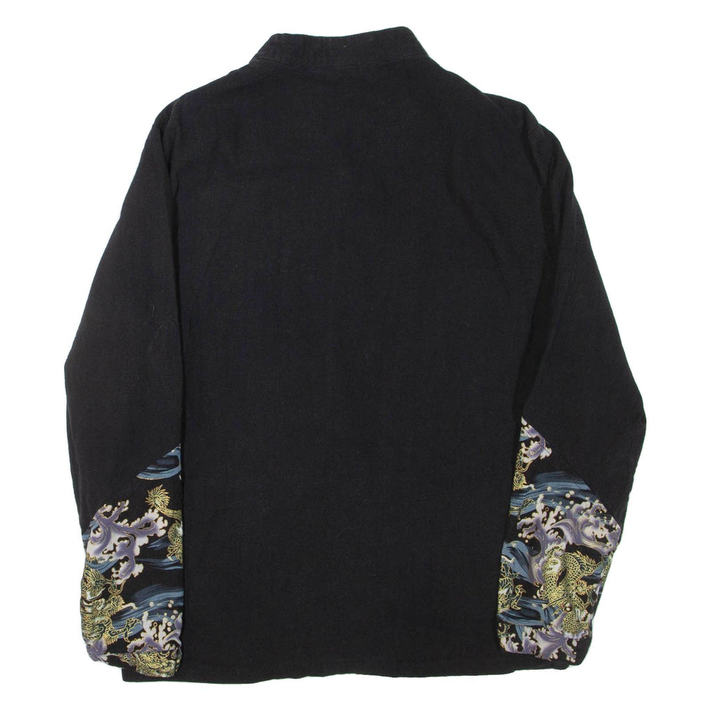 Womens Printed Top Black High Neck Long Sleeve L