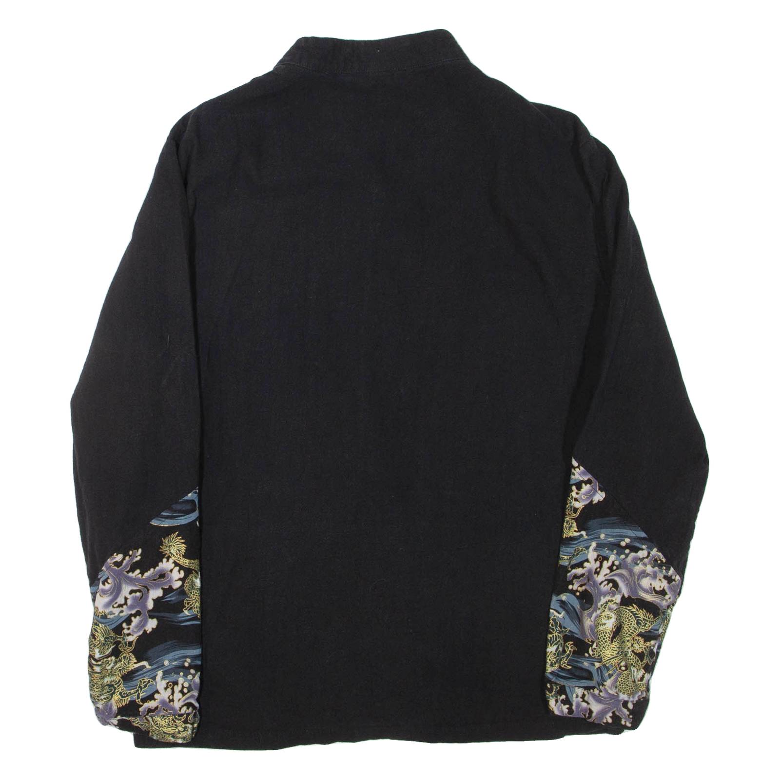 Womens Printed Top Black High Neck Long Sleeve L