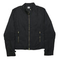 NIKE Womens Black Jacket L Polyester Zip Up Plain Lightweight Casual