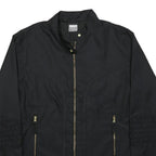 NIKE Womens Black Jacket L Polyester Zip Up Plain Lightweight Casual