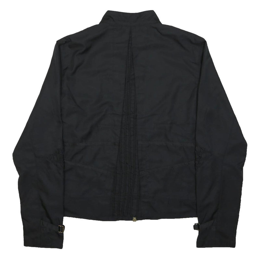 NIKE Womens Black Jacket L Polyester Zip Up Plain Lightweight Casual
