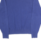 TOMMY HILFIGER Mens Blue Plain V-Neck Basic Knit Jumper M Cotton Casual Wear