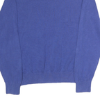TOMMY HILFIGER Mens Blue Plain V-Neck Basic Knit Jumper M Cotton Casual Wear
