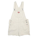 DICKIES Womens Cream Cotton Blend Dungarees Regular Fit Short Length M W34 L3