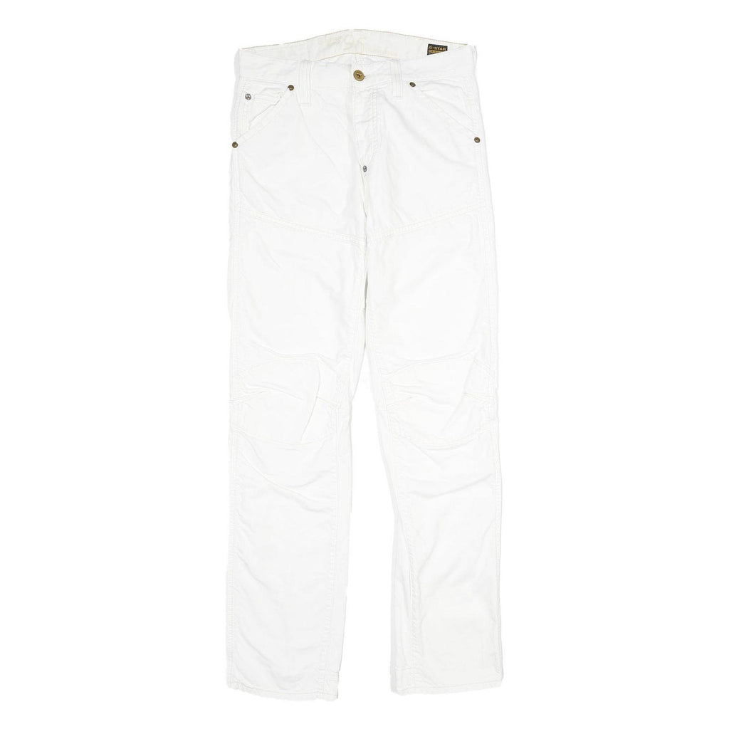 G-STAR Mens White Regular Jeans Denim W31 L34 Button Closure Casual Trousers