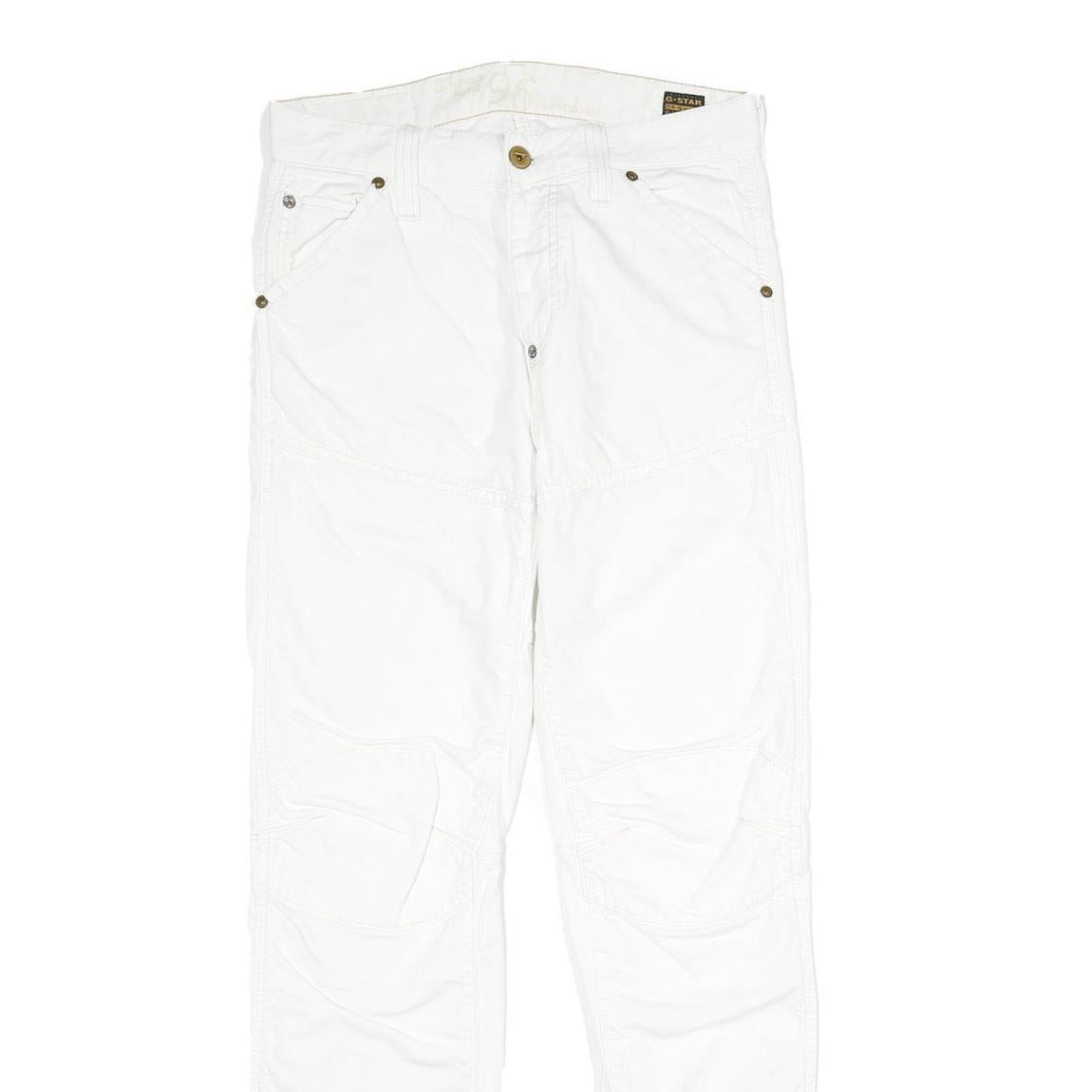 G-STAR Mens White Regular Jeans Denim W31 L34 Button Closure Casual Trousers