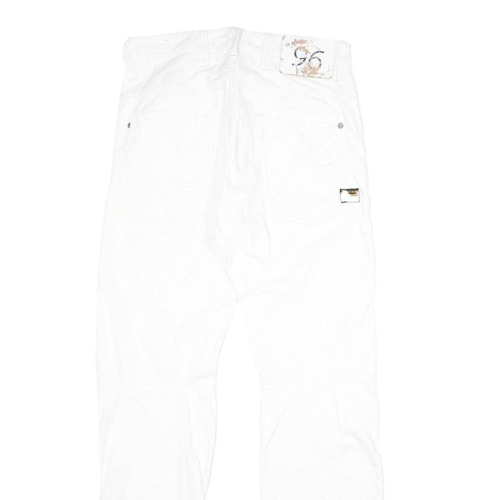 G-STAR Mens White Regular Jeans Denim W31 L34 Button Closure Casual Trousers