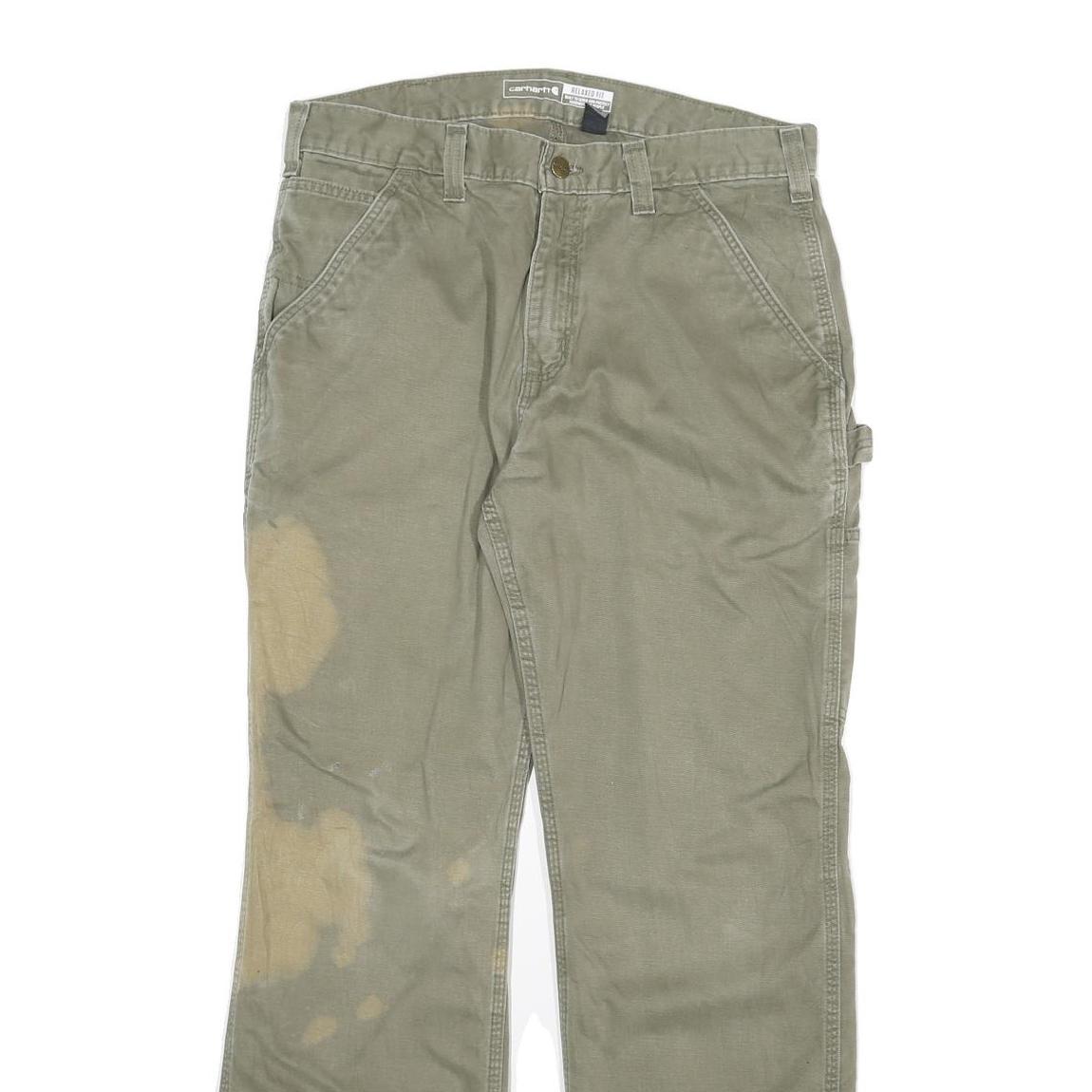 CARHARTT Mens Cotton Blend Relaxed Straight Trousers W33 L30 Workwear Utility