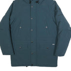 CARHARTT WIP Mens Blue Nylon Hooded Jacket S Zip Workwear Outerwear