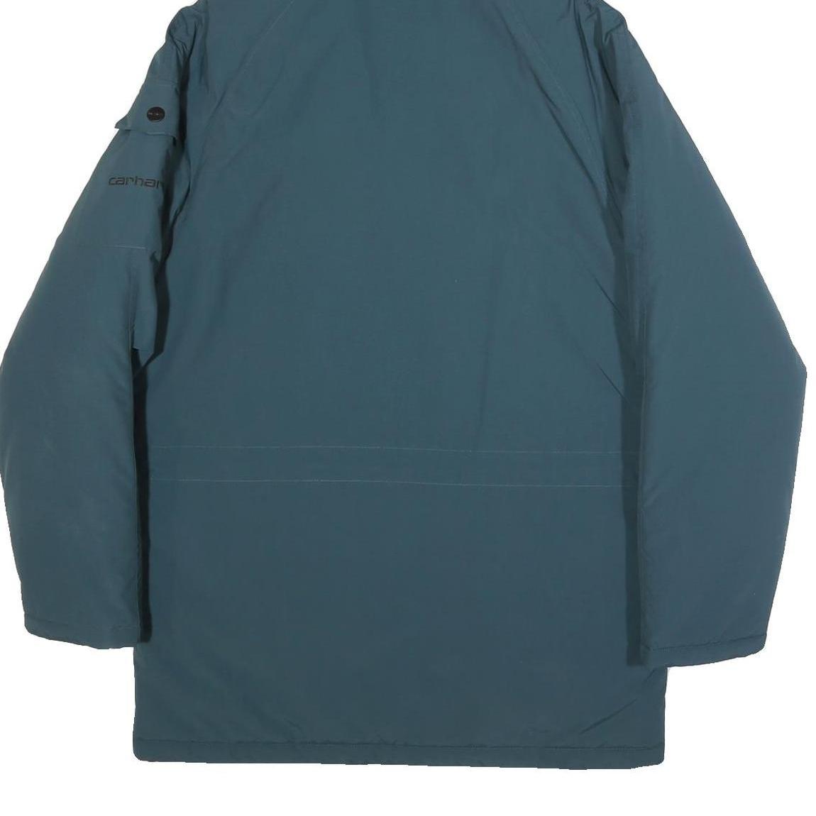 CARHARTT WIP Mens Blue Nylon Hooded Jacket S Zip Workwear Outerwear