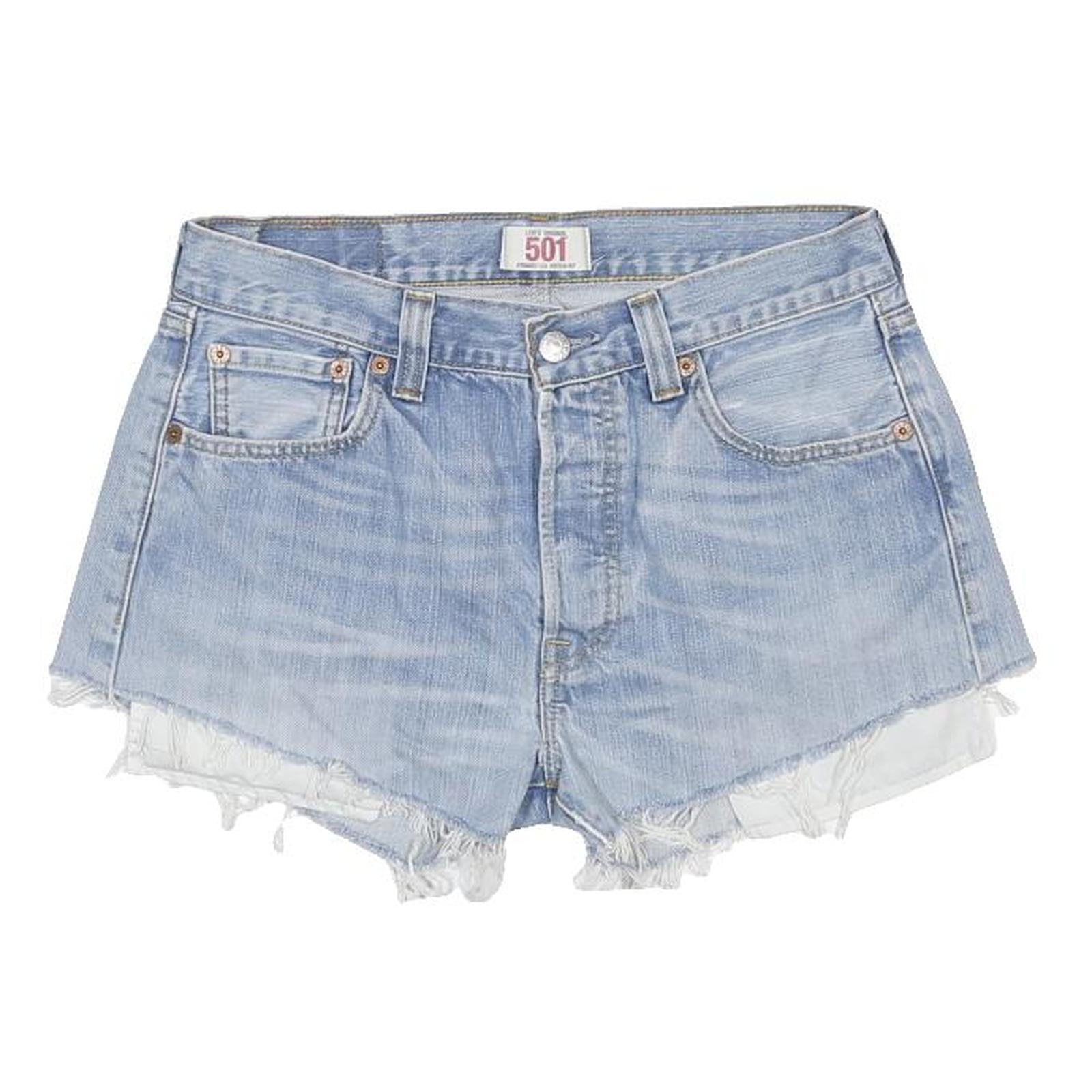 LEVI'S Womens Light Blue Denim Cut-Off Shorts M W30 501 Classic Fit