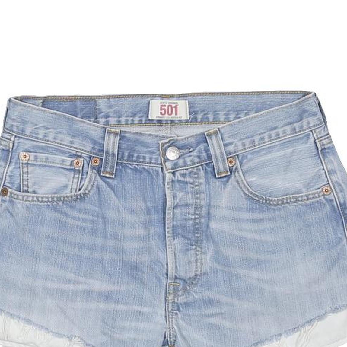 LEVI'S Womens Light Blue Denim Cut-Off Shorts M W30 501 Classic Fit
