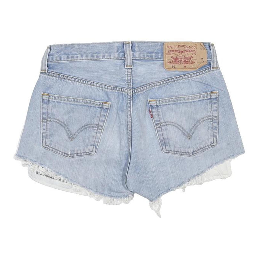 LEVI'S Womens Light Blue Denim Cut-Off Shorts M W30 501 Classic Fit