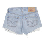 LEVI'S Womens Light Blue Denim Cut-Off Shorts M W30 501 Classic Fit
