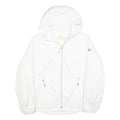 MICHAEL KORS Womens White Hooded Jacket L Polyester Blend Zip Plain Lightweight