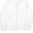 MICHAEL KORS Womens White Hooded Jacket L Polyester Blend Zip Plain Lightweight