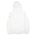 MICHAEL KORS Womens White Hooded Jacket L Polyester Blend Zip Plain Lightweight