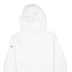 MICHAEL KORS Womens White Hooded Jacket L Polyester Blend Zip Plain Lightweight