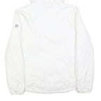MICHAEL KORS Womens White Hooded Jacket L Polyester Blend Zip Plain Lightweight