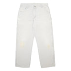 CARHARTT Mens Cotton Beige Relaxed Straight Trousers W34 L29 Workwear Utility