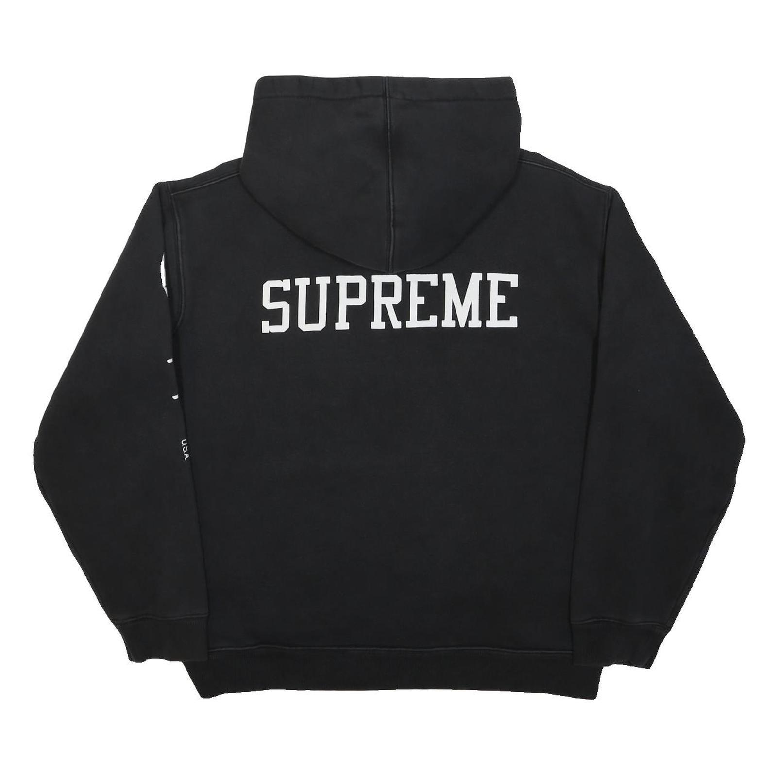 SUPREME X CHAMPION FW16 Mens Black Hoodie XL Cotton Pullover Casual Wear