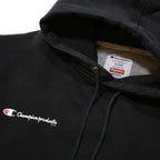 SUPREME X CHAMPION FW16 Mens Black Hoodie XL Cotton Pullover Casual Wear