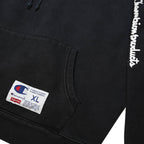 SUPREME X CHAMPION FW16 Mens Black Hoodie XL Cotton Pullover Casual Wear